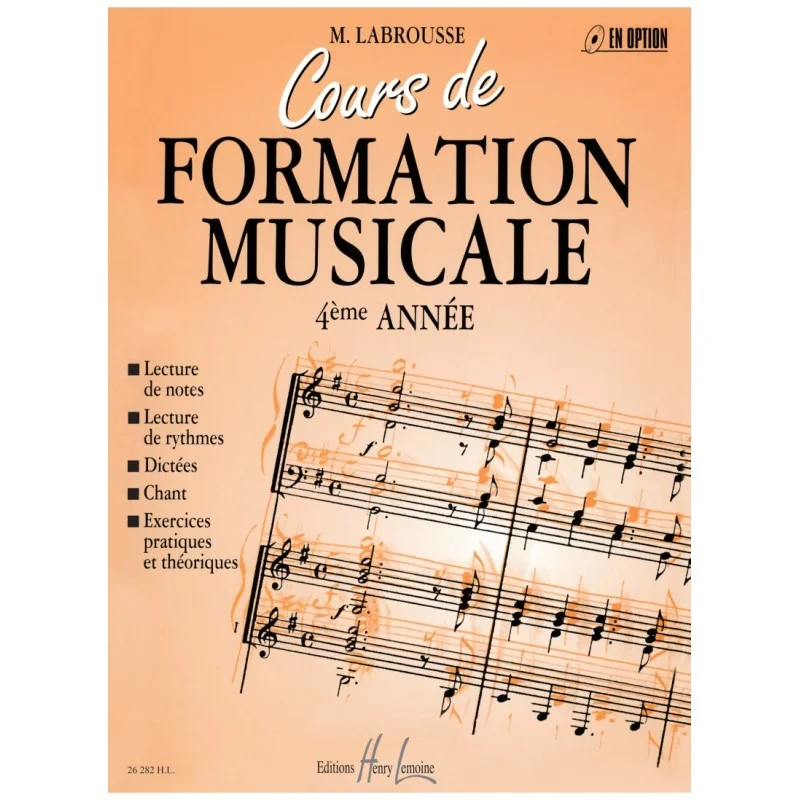 COURS DE FORMATION MUSICALE VOL 4 - LABROUSSE Prix Réduit