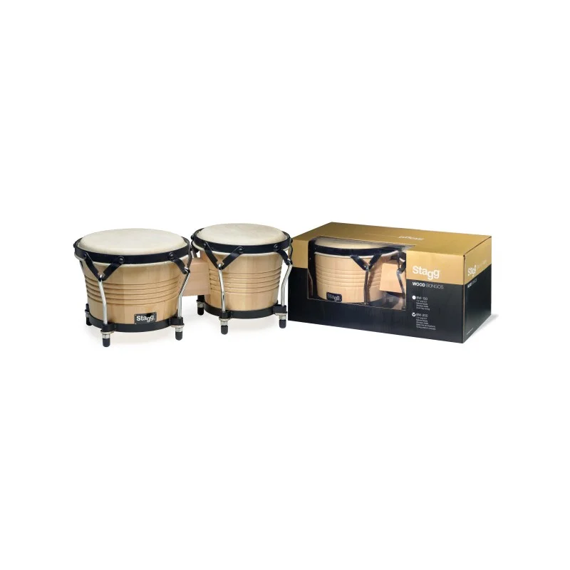 BONGOS LATINS EN BOIS DE 7,5 ET 6,5 DE COULEUR NATURELLE Expédié Aujourd'hui