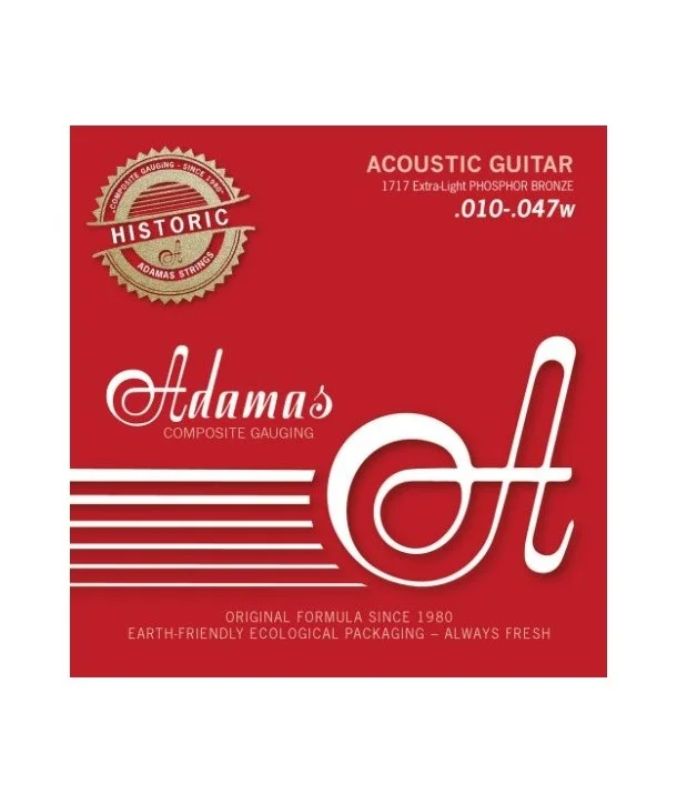 Adamas 1717Jeu de cordes Folk Phosphore-bronze tension extra-light 10-47 Nouvelle Collection