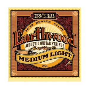 Ernie Ball 2003Jeu de cordes Folk Earthwood Bronze Medium Light 12-54 Acheter Direct