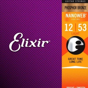 Soldes Elixir 16052Jeu de cordes Folk Nanoweb Phosphore Bronze Light 12-53