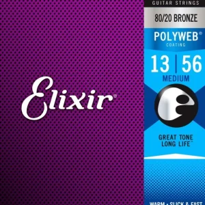 Elixir 11100Jeu de cordes Folk Polyweb Bronze Medium 13-56 Commander Maintenant