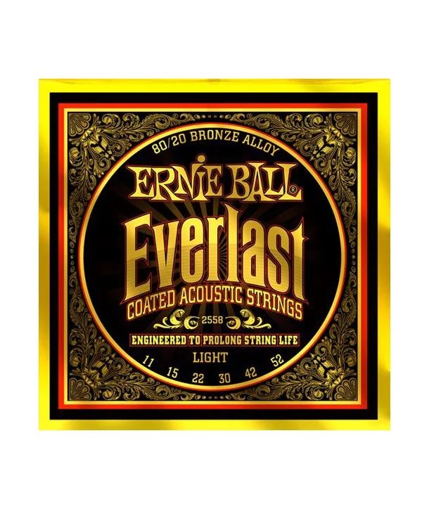 Marque Ernie Ball 2558Jeu de cordes Folk Everlast Coated Bronze 80/20 Light 11-52