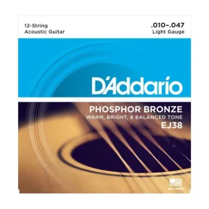 D‘addario EJ38Jeu de 12 cordes Folk Phosphore-Bronze Light 10-47 Affaire À Saisir