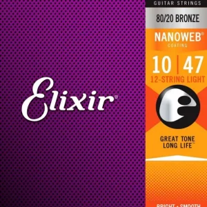 Petit Prix Elixir 11152Jeu de 12 cordes Folk Nanoweb Bronze Light 10-47