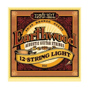 Ernie Ball 2010Jeu de 12 cordes Folk Earthwood Bronze Light 9-46 Prix Cassé
