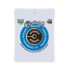 Authentique Martin MA500Jeu de 12 cordes folk Authentic SP 92/8 phosphore-bronze extra-light 10-47
