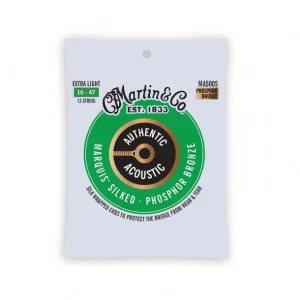 Martin MA500SJeu de 12 cordes Folk Authentic Silked 92/8 phosphore bronze extra-light 10-47 Top Vente