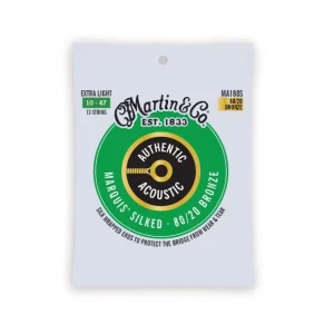 Martin MA180SJeu de 12 cordes Folk Authentic Silked 80/20 bronze extra-light 10-47 Usine Directe