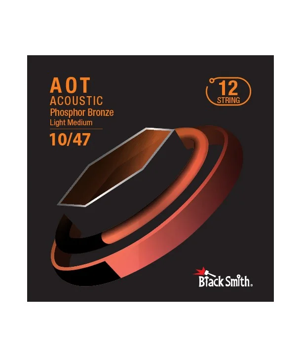 Remise Black Smith APB12-1047Jeu de 12 cordes Folk AOT Phosphore-bronze Medium-Light 10-47