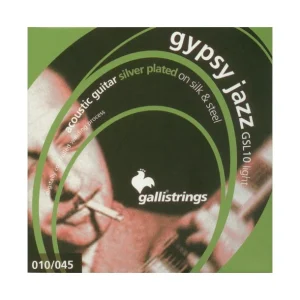 Galli GSL10Jeu de cordes manouche à Boule Gypsy Jazz Sillk and Steel Light 10-45 Top Vente