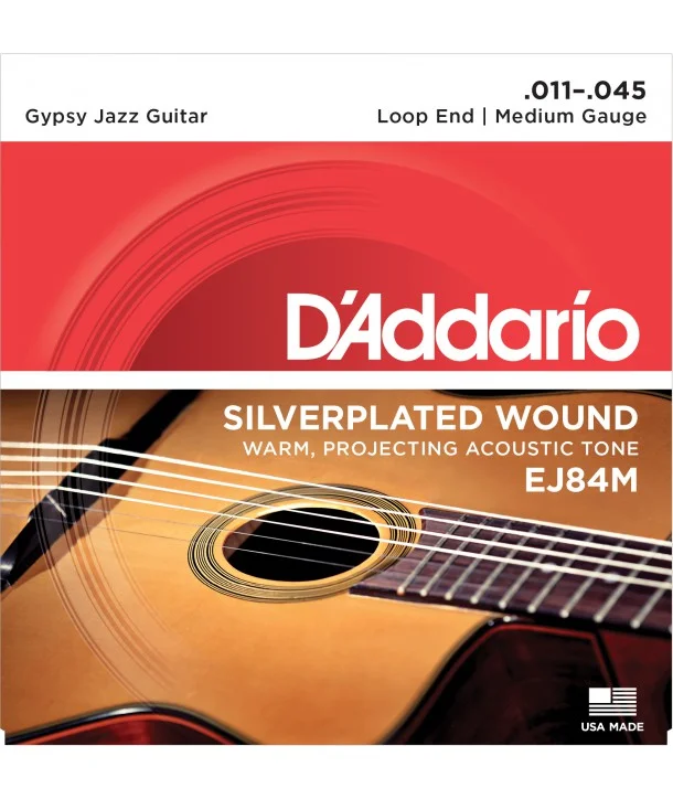 D‘addario EJ84MJeu de cordes manouche à Boucle Gypsy Jazz Medium 11-45 Dernière Chance