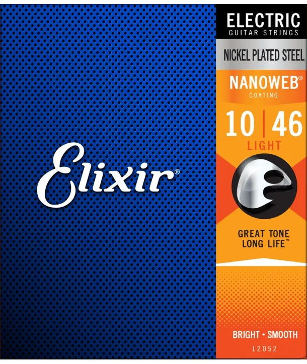 Prix Choc Elixir 12052Jeu de cordes électriques Nanoweb filé rond Light 10-46