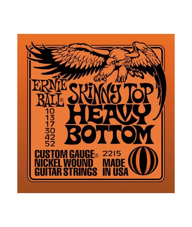 Ernie Ball 2215Jeu de cordes électriques Skinny Top Heavy Bottom 10-52 Promotion
