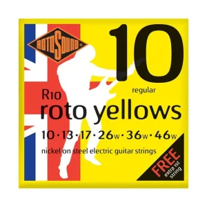 Commande En Gros Rotosound R10Jeu de cordes électriques Roto Yellows Regular Nickel 10-46