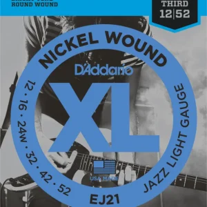 Expédition Rapide D‘addario EJ21Jeu de cordes électriques XL Nickel Round Wound Jazz Light 12-52