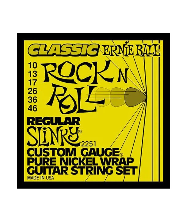 Usine Directe Ernie Ball 2251Jeu de cordes électriques Regular Slinky Classic 10-46