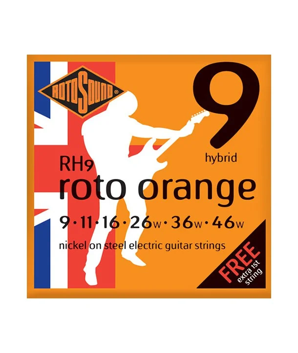 Rotosound RH9Jeu de cordes électriques Roto Orange Hybrid Nickel 9-46 Dernier Modèle