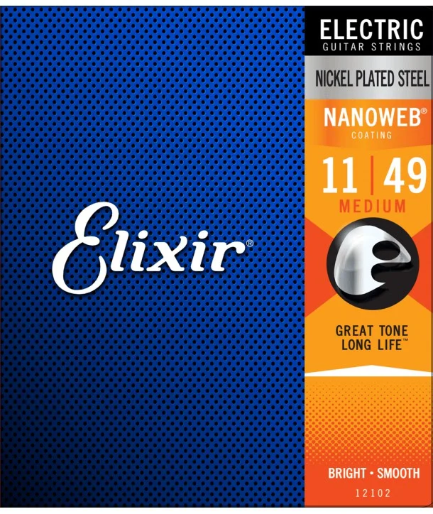 Affaire À Saisir Elixir 12102Jeu de cordes électriques Nanoweb filé rond Médium 11-49