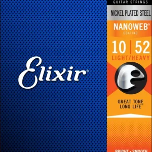 Elixir 12077Jeu de cordes électriques Nanoweb filé rond Light-heavy 10-52 Commande En Gros