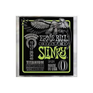 Ernie Ball 3121Jeu de cordes électriques Slinky Electric Titanium Regular 10-46 Certifié