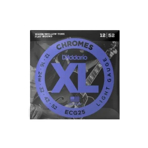Satisfait Ou Remboursé D‘addario ECG25Jeu de cordes électriques Chrome filé plat Light 12-52
