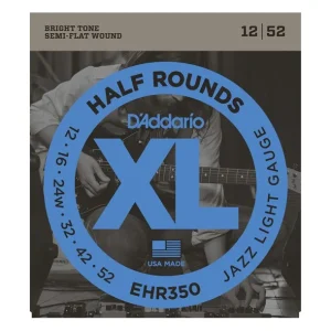 Bon Plan D‘addario EHR350Jeu de cordes électriques Jazz light 12-52 filées demi rond