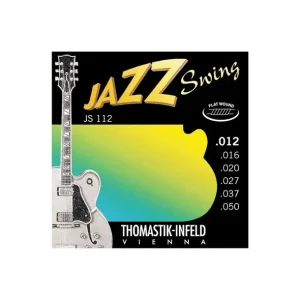 Thomastik JS112Jeu de cordes électriques Jazz Swing Filé Plat Medium Light 12-50 Prix Bas