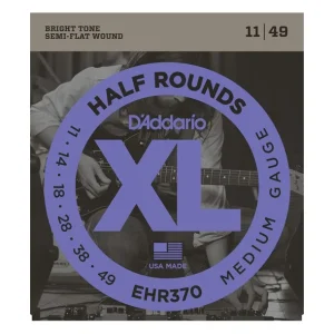 D‘addario EHR370Jeu de cordes électriques Medium 11-49 filées demi rond Haute Qualité