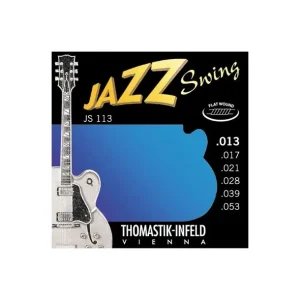 Thomastik JS113Jeu de cordes électriques Jazz Swing Filé Plat Medium 13-53 Remise