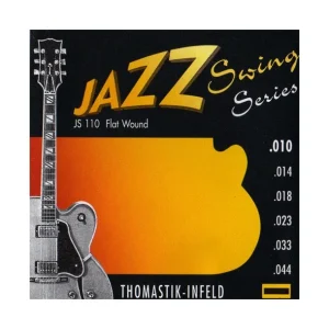 Thomastik JS110Jeu de cordes électriques Jazz Swing Filé Plat Extra Light 10-44 Nouveauté