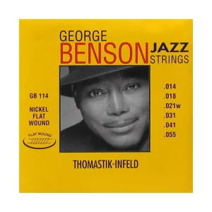 Populaire Thomastik GB114Jeu de cordes électriques George Benson Jazz Filé plat Médium light plat 14-55