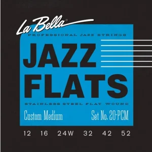 Prix Bas La Bella 20PCMJeu de cordes électriques Jazz flats Custom medium 12-52