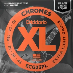 D‘addario ECG23PLJeu de cordes électriques Chrome filé plat Jazz extra-light 10-48 sol non filé Promotion Saisonnière