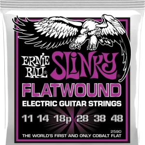 Solde Ernie Ball 2590Jeu de cordes électriques Power Slinky Flatwound 11-48