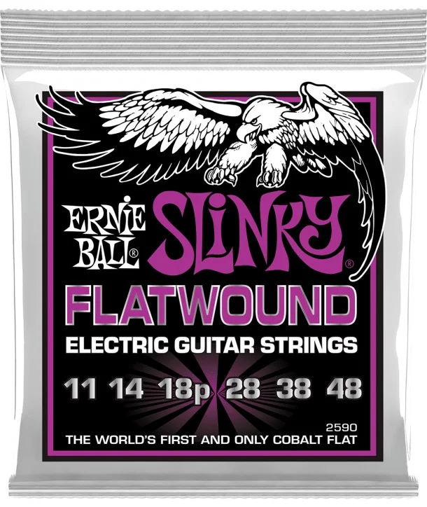 Solde Ernie Ball 2590Jeu de cordes électriques Power Slinky Flatwound 11-48