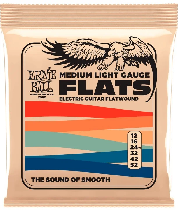 Jusqu'à Épuisement Des Stocks Ernie Ball 2582Jeu de cordes électriques Flats medium light 12-52