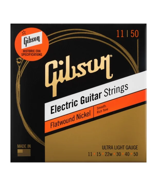Commander Maintenant Gibson SEG-FW11Jeu de cordes électriques Flatwound ultra light 11-50