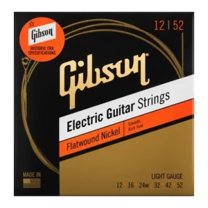 Satisfait Ou Remboursé Gibson SEG-FW12Jeu de cordes électriques Flatwound light 12-52