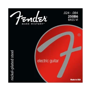 Soldes Fender 250B6Jeu de cordes électriques Bass VI Acier plaqué Nickel 24-84