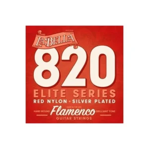 Meilleur Choix La Bella 820Jeu de cordes Famenco Série Elite Nylon Rouge
