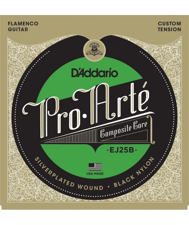 Retour Gratuit D‘addario EJ25BJeu de cordes Flamenco Pro-Arté Composite Nylon noir Tension normale