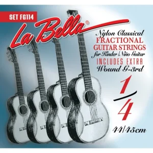 La Bella FG114Jeu de cordes classique Fractional pour guitare 1/4 Offre Limitée
