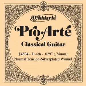 D‘addario J4504Corde à l‘unité classique Ré Pro-Arté Filé cuivre plaqué argent Tension normale Marque