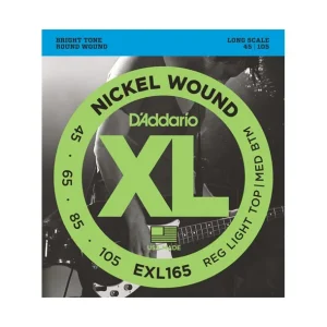 D‘addario EXL165Jeu de cordes Basse XL Soft-regular 45-105 filé rond nickel Soldes