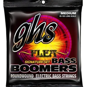 GHS M3045FJeu de cordes Basse Boomers Basse NICKEL Médium 45-105 signature "FLEA" filé rond Acheter Direct