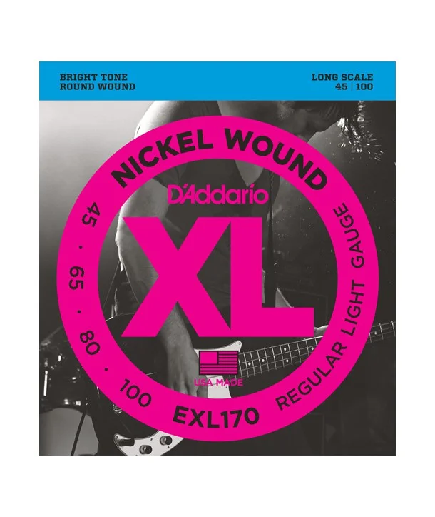D‘addario EXL170Jeu de cordes Basse XL Soft 45-100 filé rond nickel Satisfait Ou Remboursé