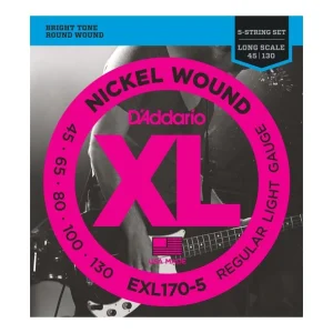 D‘addario EXL170-5Jeu de 5 cordes Basse XL Soft 45-130 filé rond nickel Promotion Saisonnière