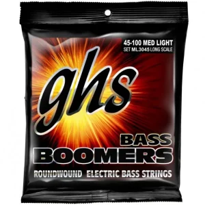 GHS ML3045Jeu de cordes Basse Boomers Basse NICKEL Médium-light 45-100 filé rond Prix Choc