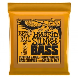 Ernie Ball 2833Jeu de cordes Hybrid Slinky Bass 45-105 Populaire